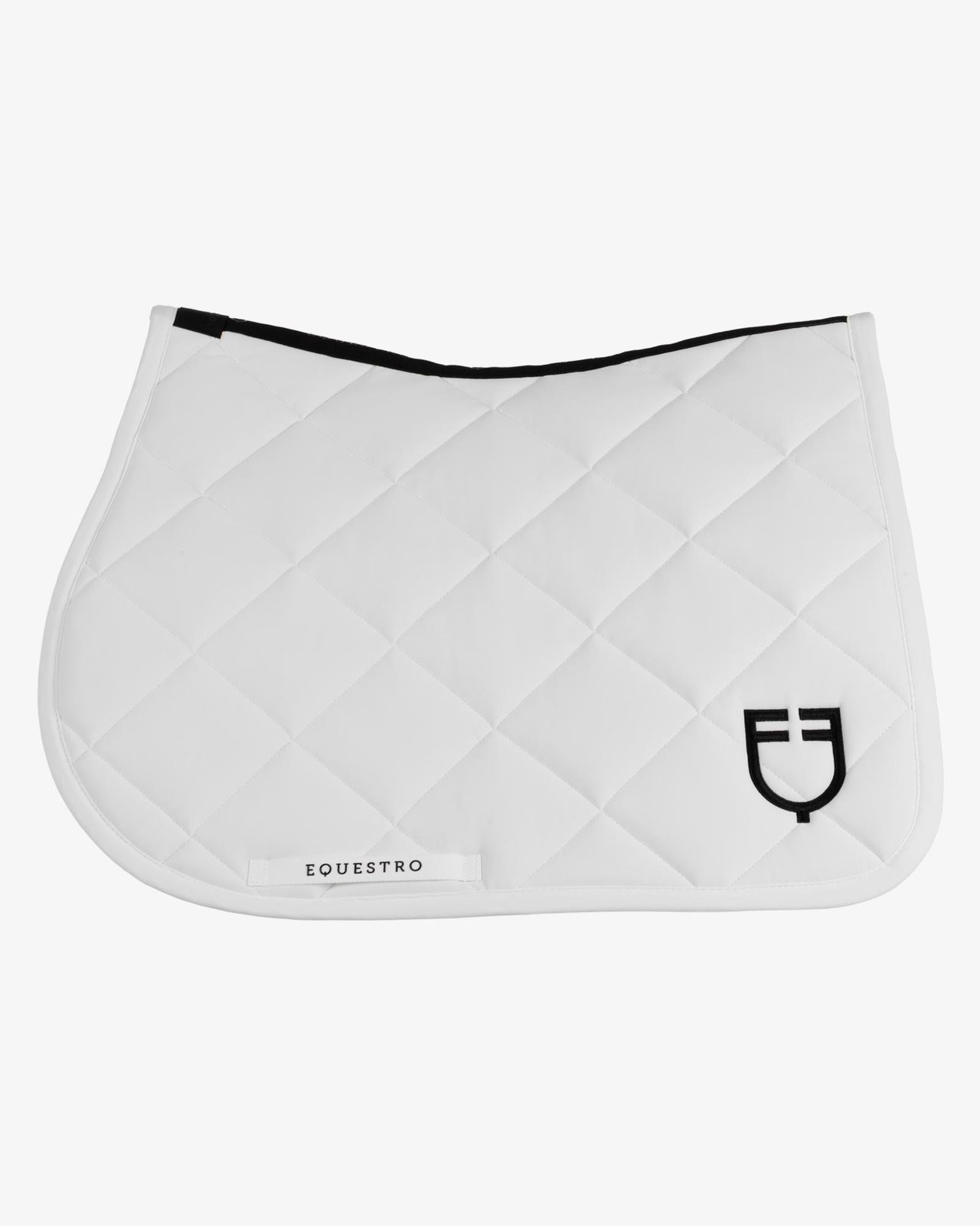 Jumping saddle pad with diamond quilting and embroidered logo