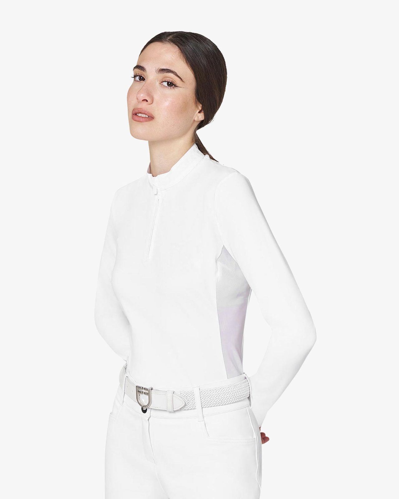 Women’s basic competition polo shirt with mesh inserts