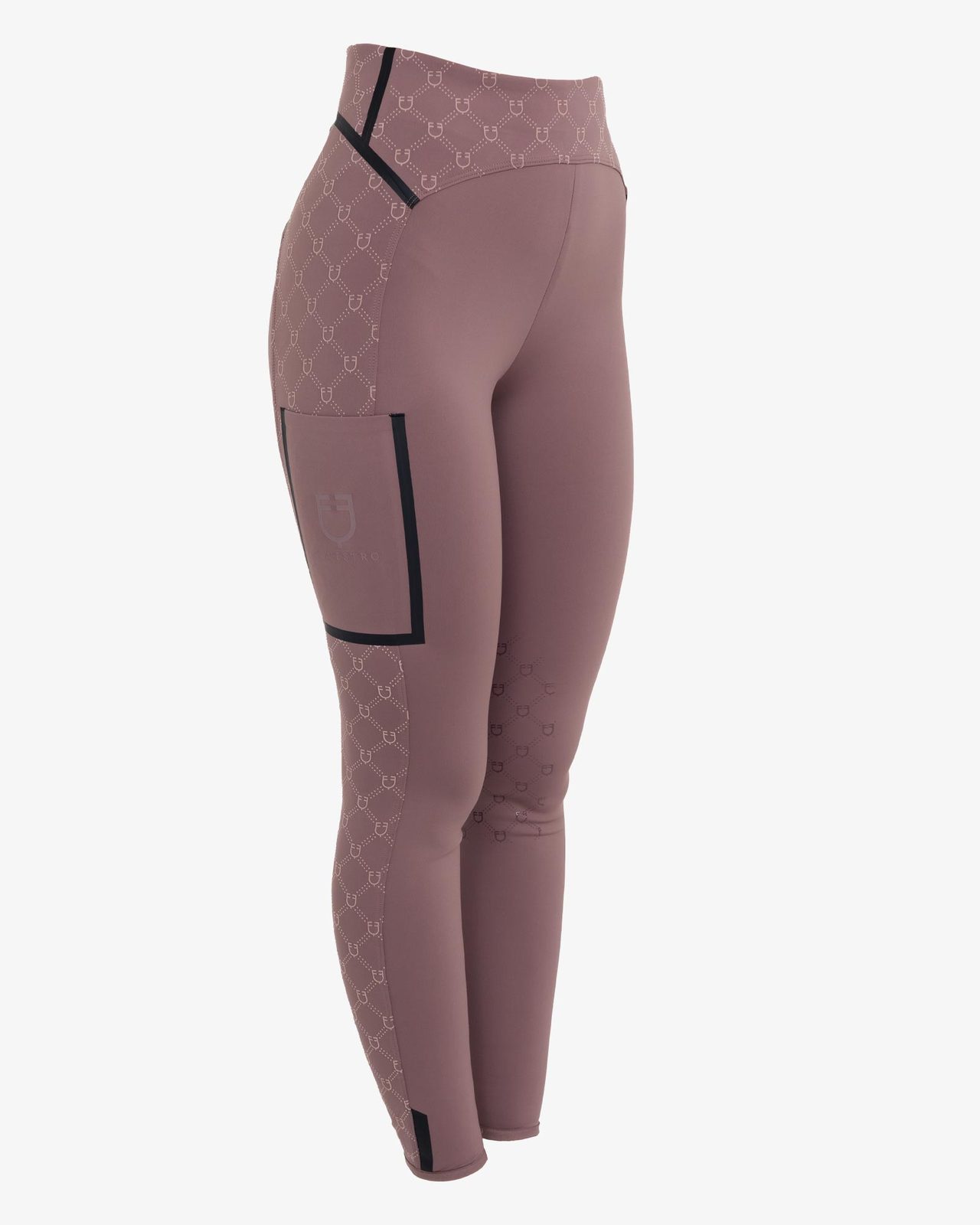 Women's high-waisted leggings in technical monogram fabric