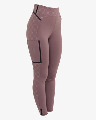 Women's high-waisted leggings in technical monogram fabric