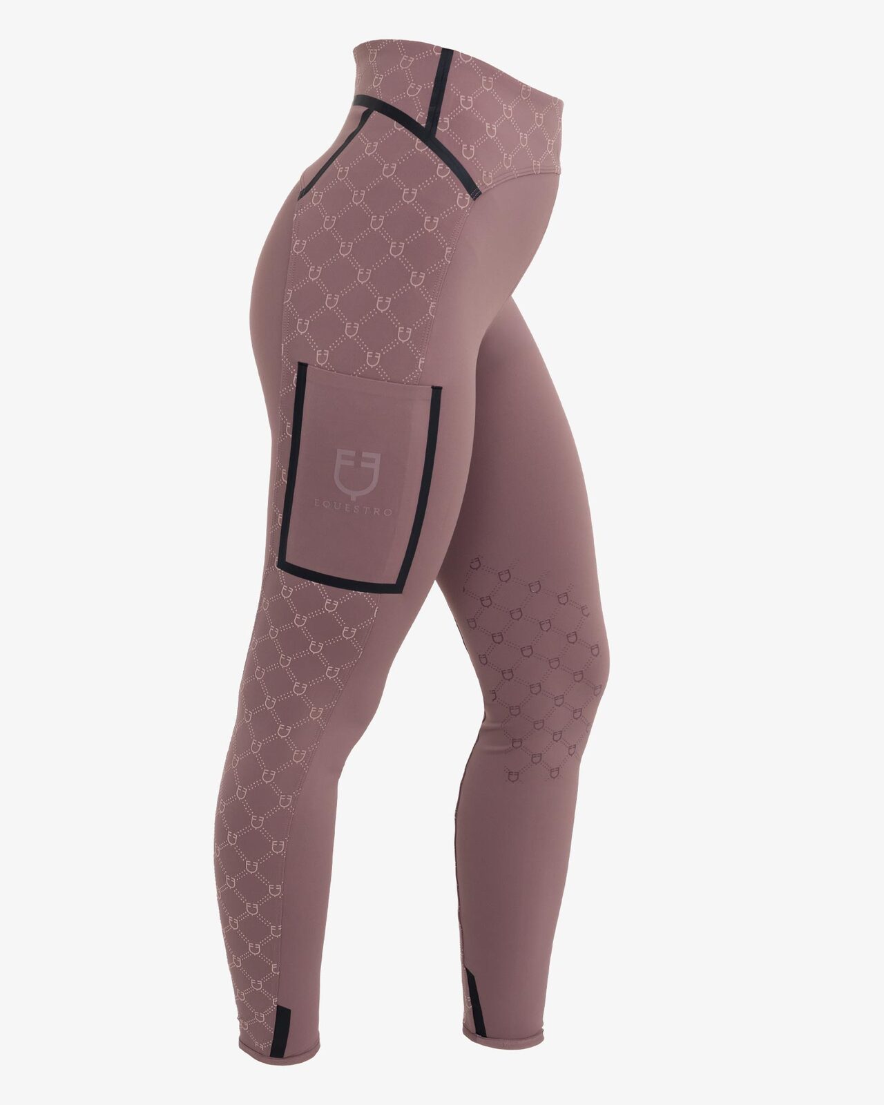 Women's high-waisted leggings in technical monogram fabric