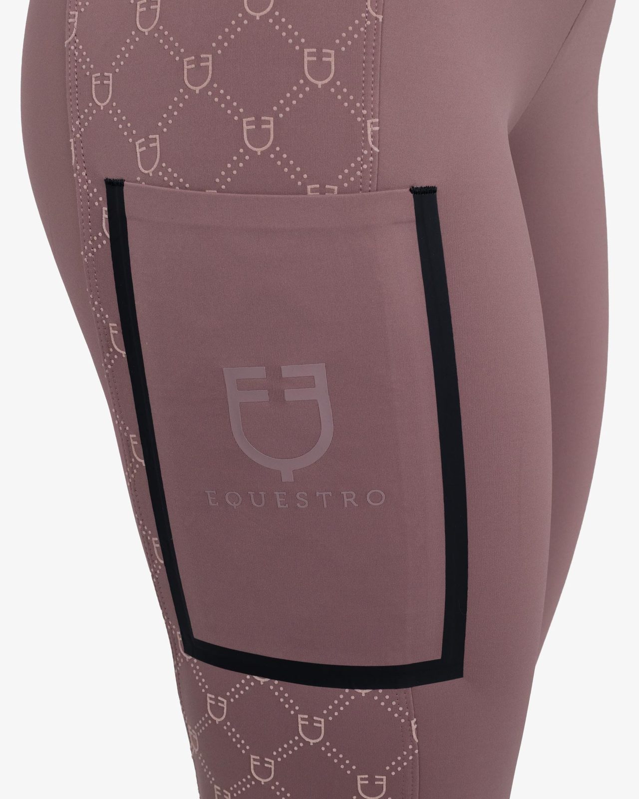 Women's high-waisted leggings in technical monogram fabric