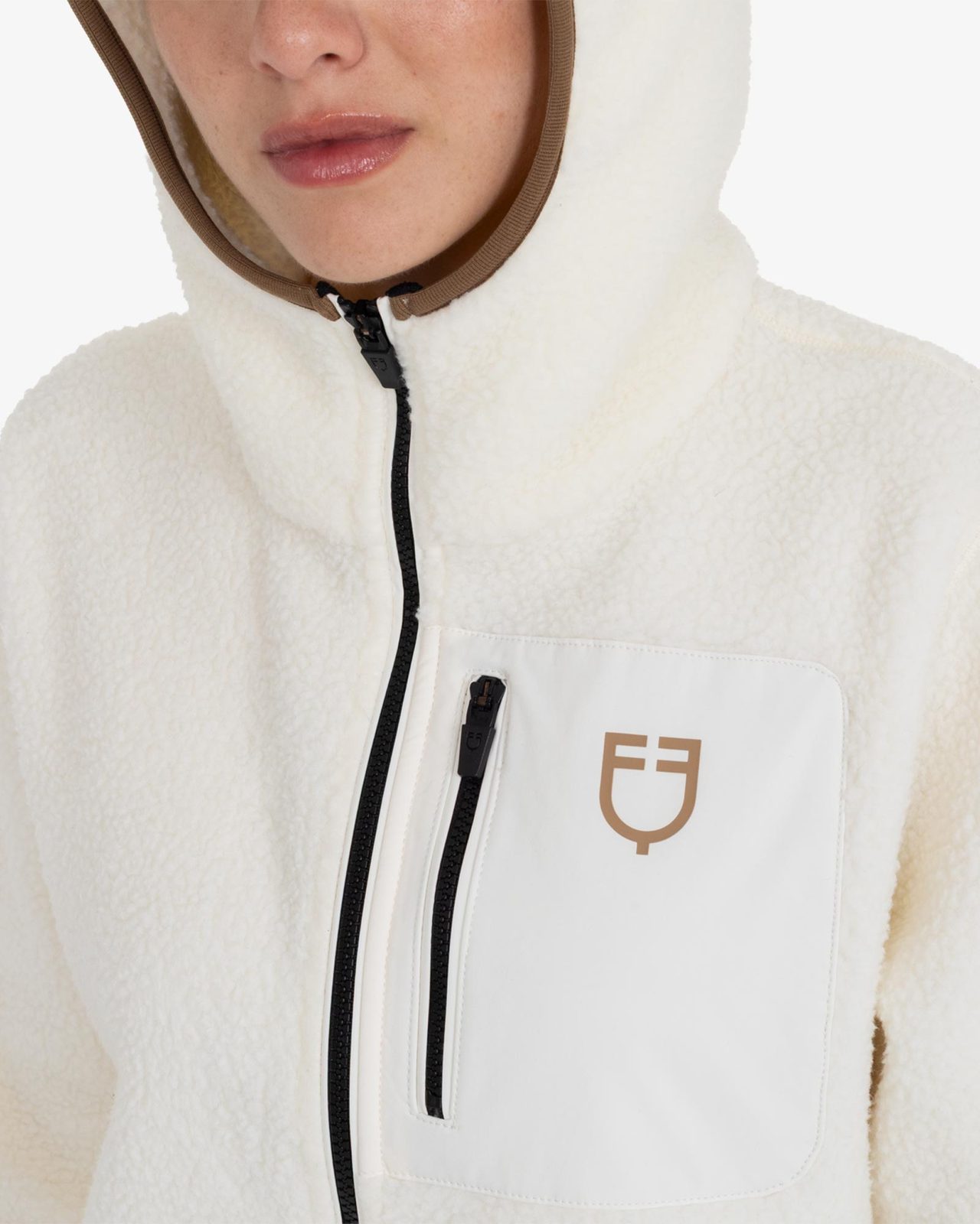 Women's teddy fleece hoodie with zip