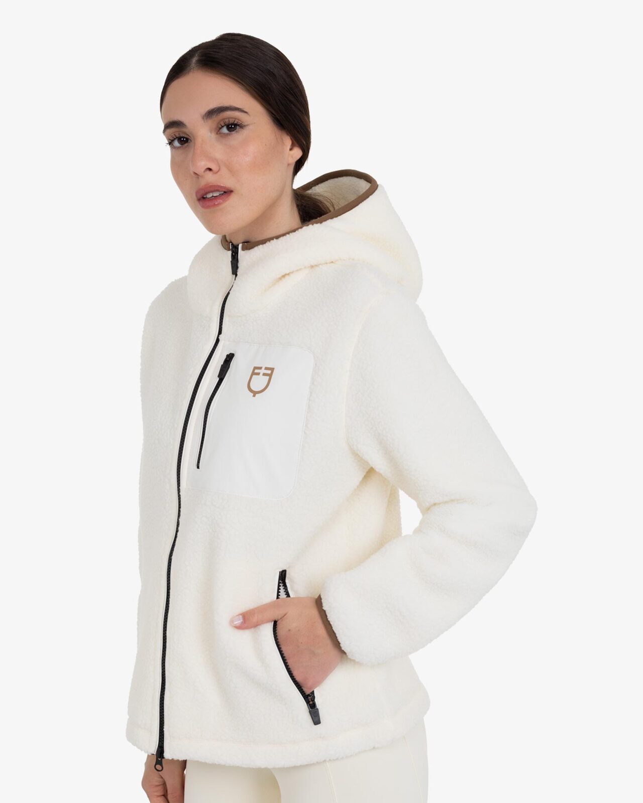 Women's teddy fleece hoodie with zip