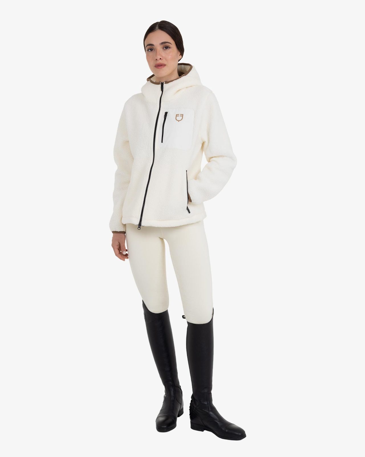 Women's teddy fleece hoodie with zip