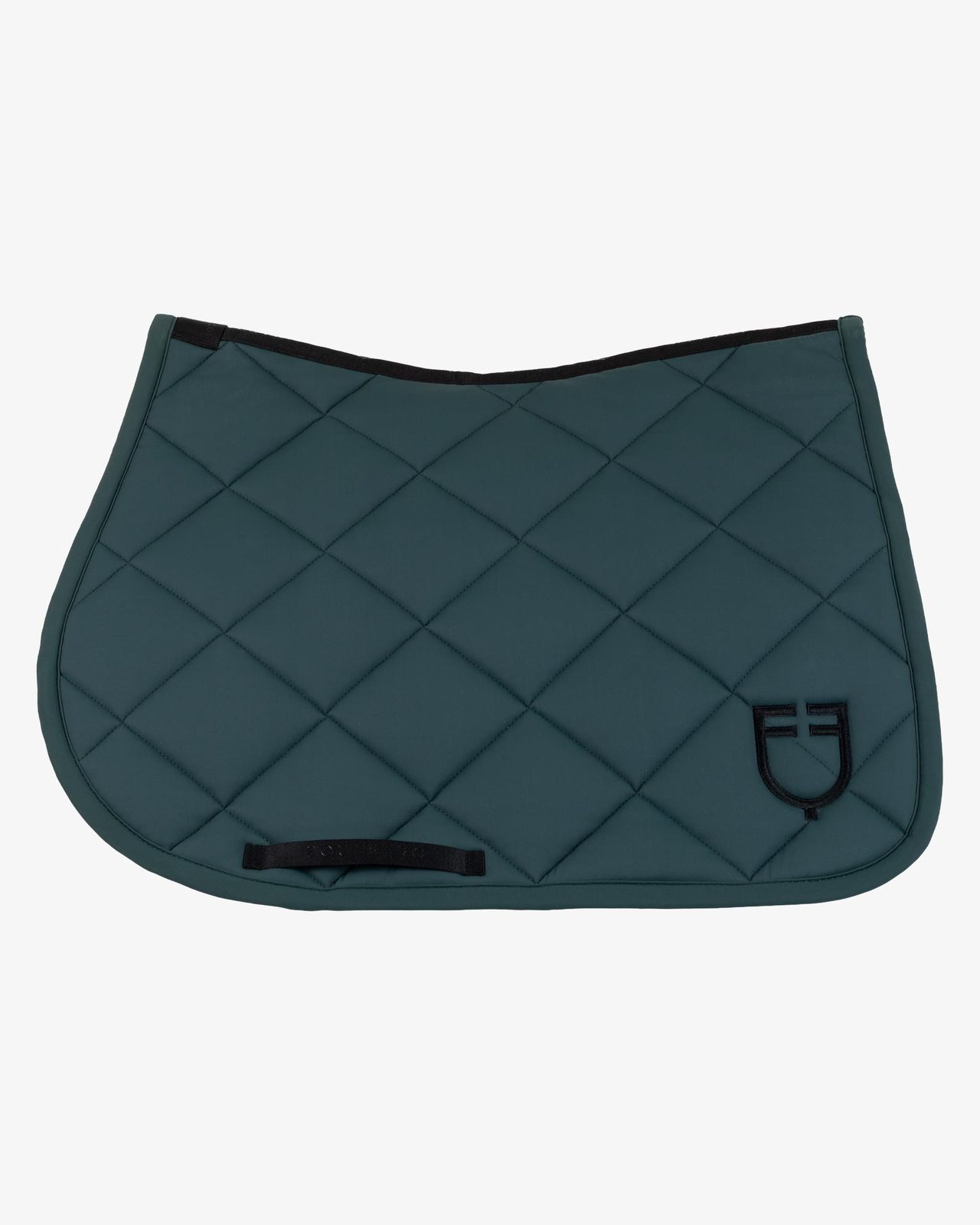 Jumping saddle pad with diamond quilting and embroidered logo