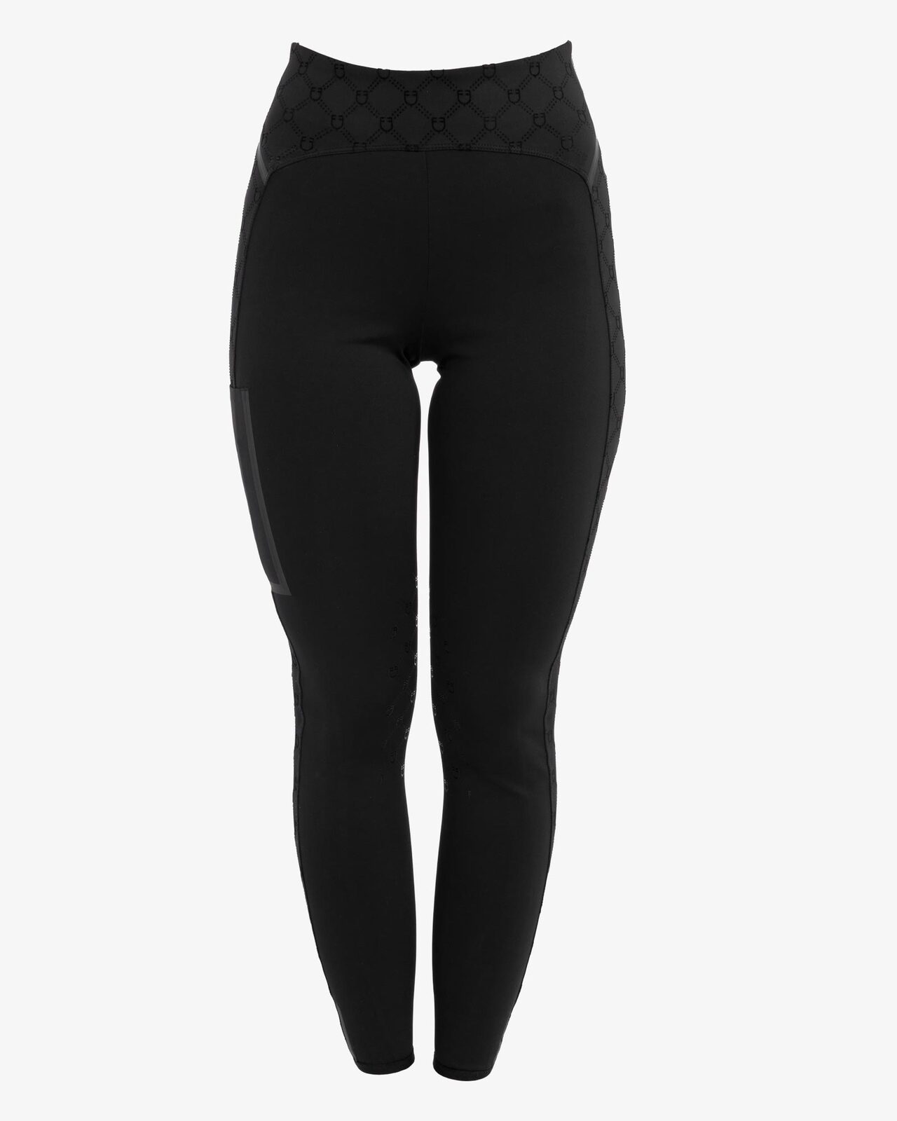 Women's high-waisted leggings in technical monogram fabric