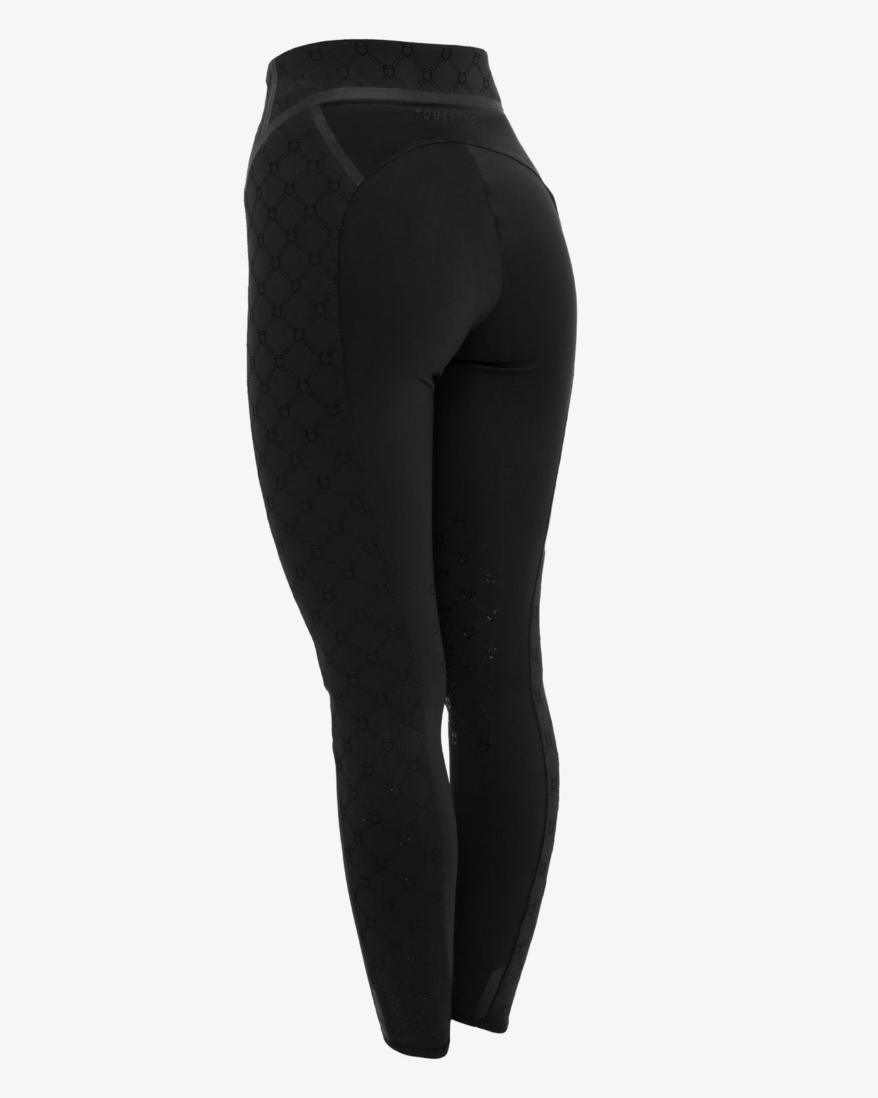 Women's high-waisted leggings in technical monogram fabric
