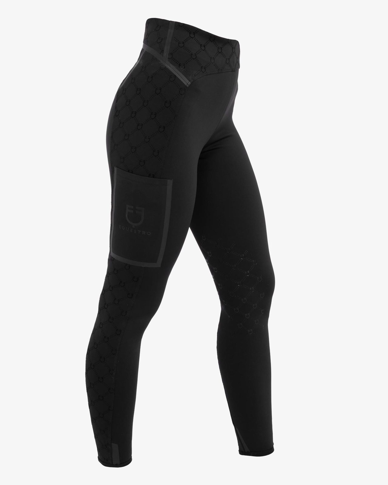 Women's high-waisted leggings in technical monogram fabric