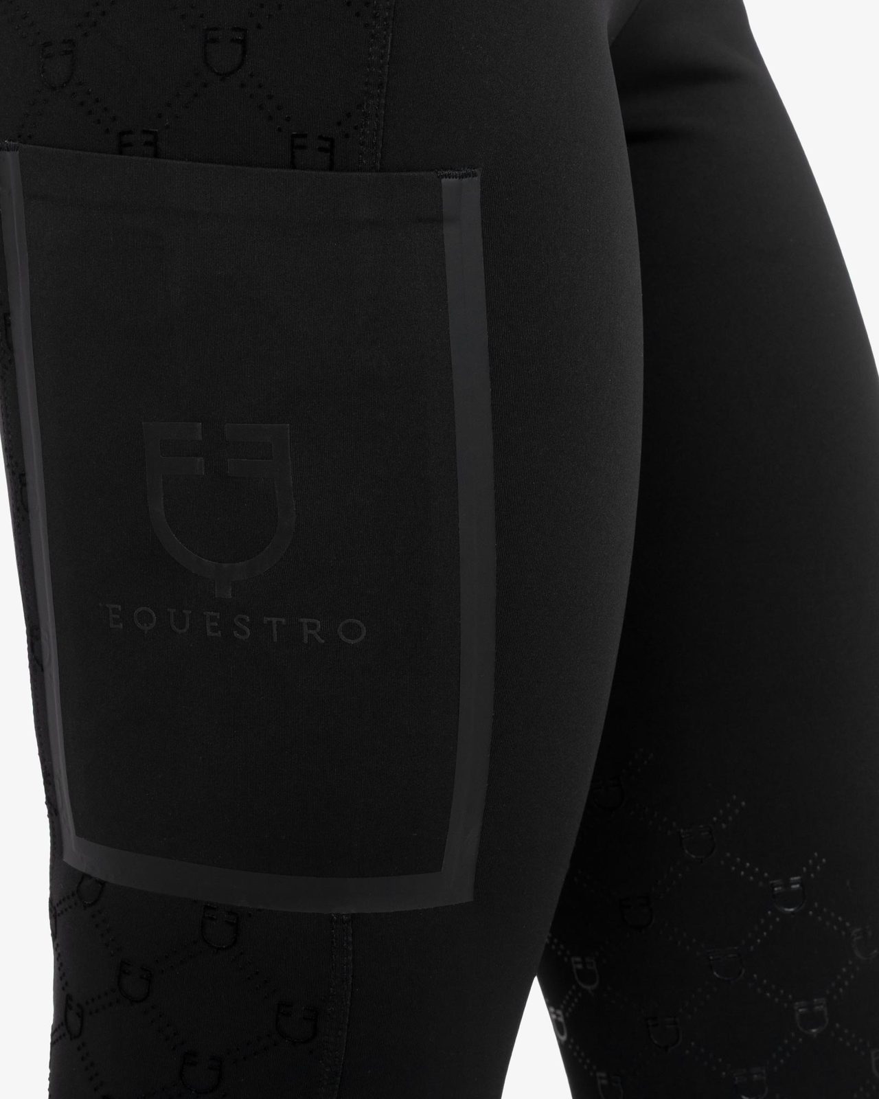 Women's high-waisted leggings in technical monogram fabric
