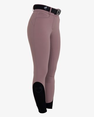 Women's high-waisted full grip breeches in bi-stretch fabric