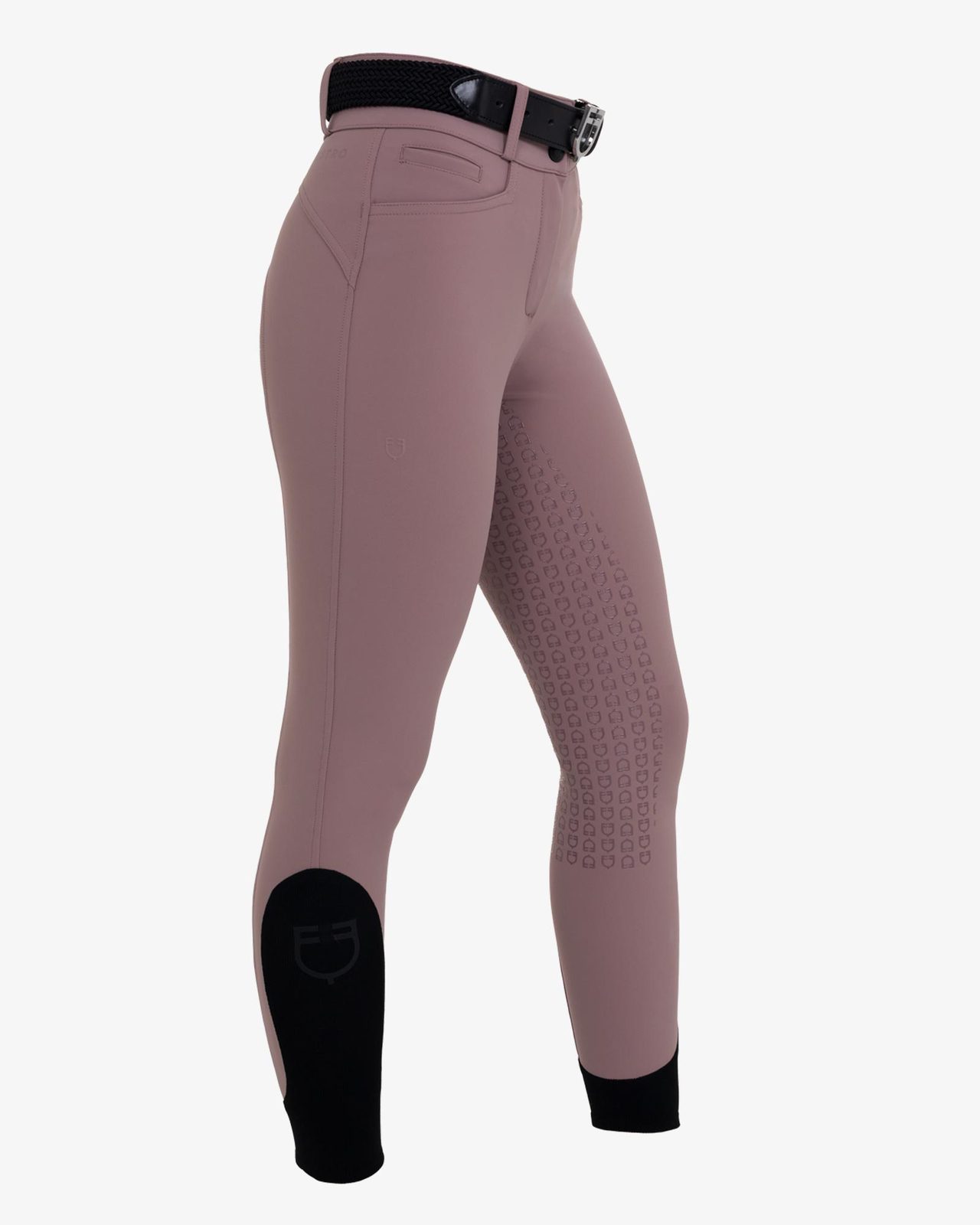 Women's high-waisted full grip breeches in bi-stretch fabric