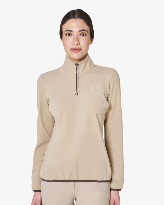 Women’s high-neck fleece sweatshirt with 3/4 zip