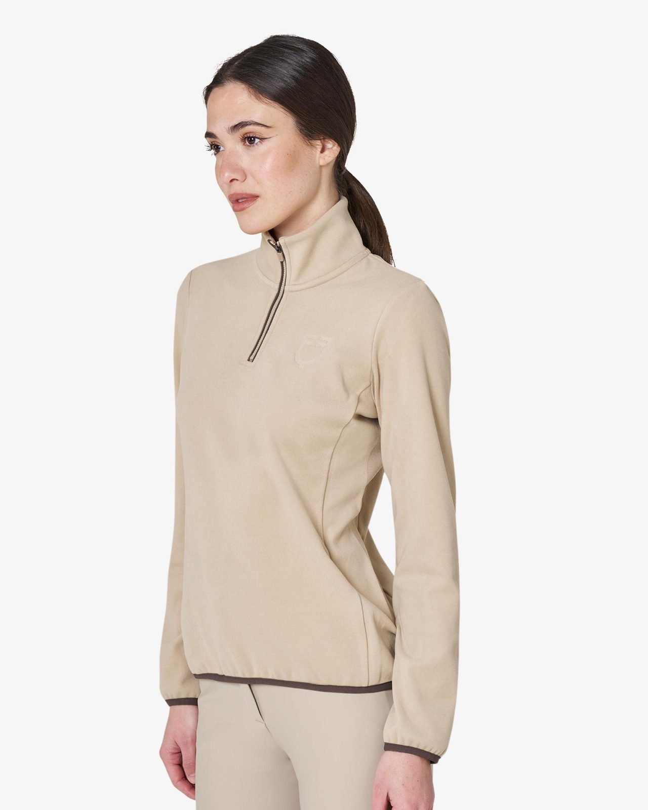 Women’s high-neck fleece sweatshirt with 3/4 zip