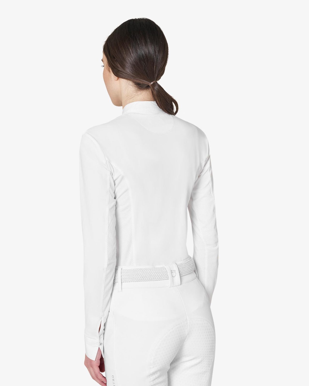 Women’s competition polo with shirt collar and mesh inserts