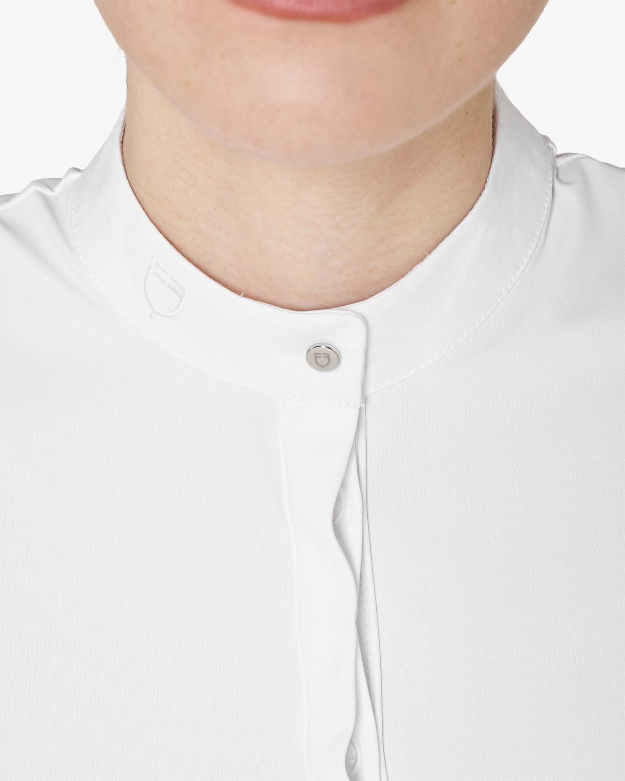 Women’s competition polo with shirt collar and mesh inserts