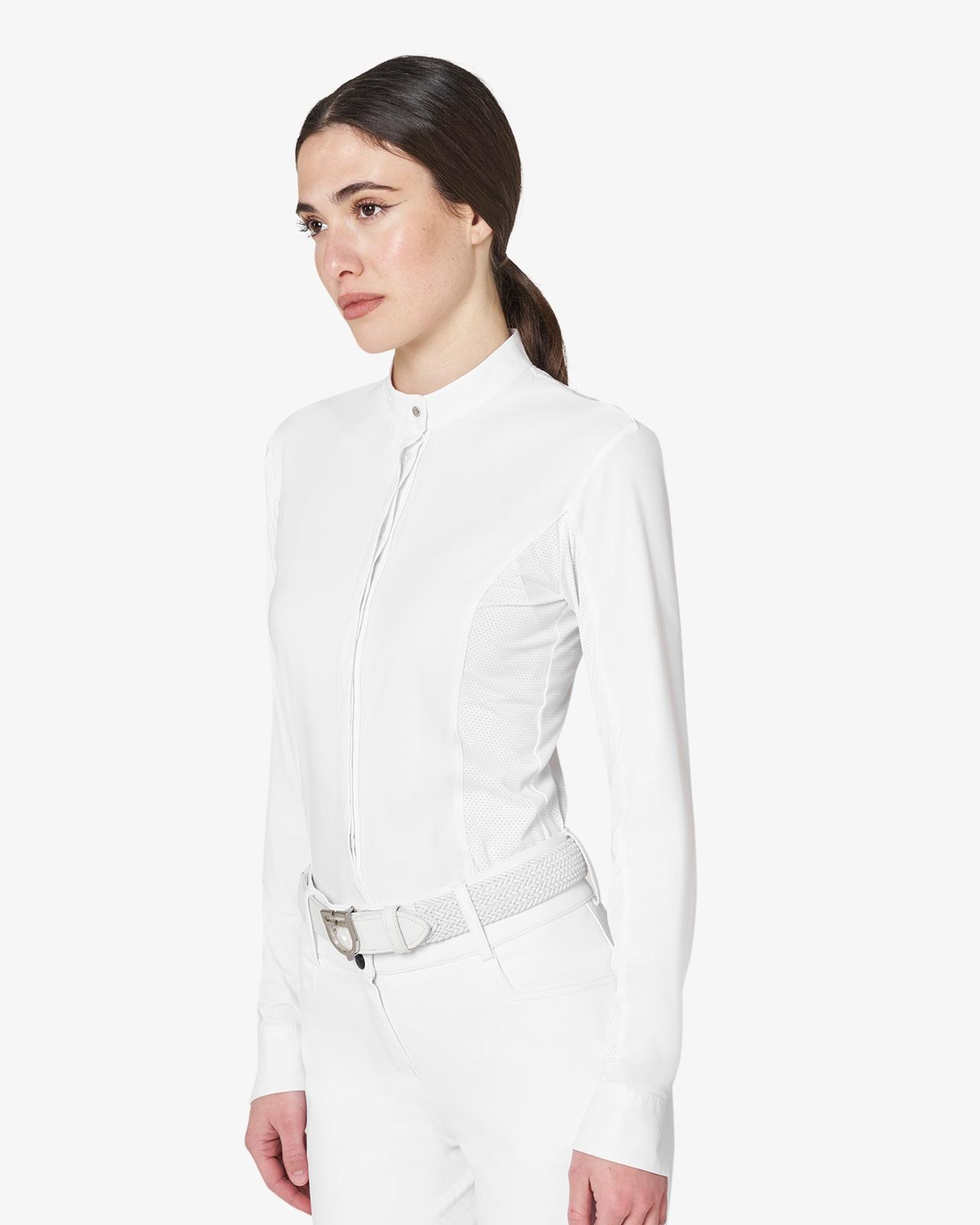 Women’s competition polo with shirt collar and mesh inserts