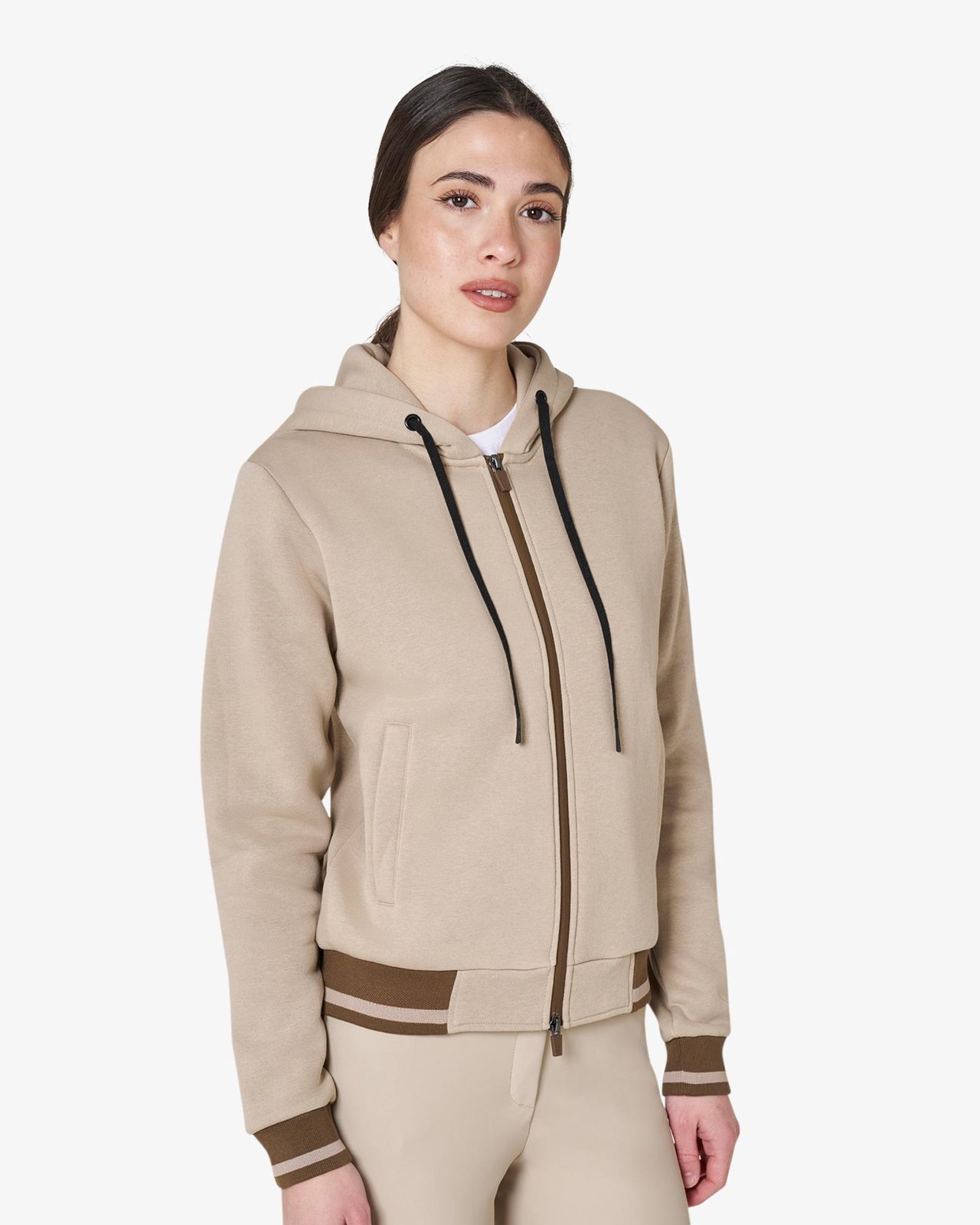Women's hoodie with front zipper