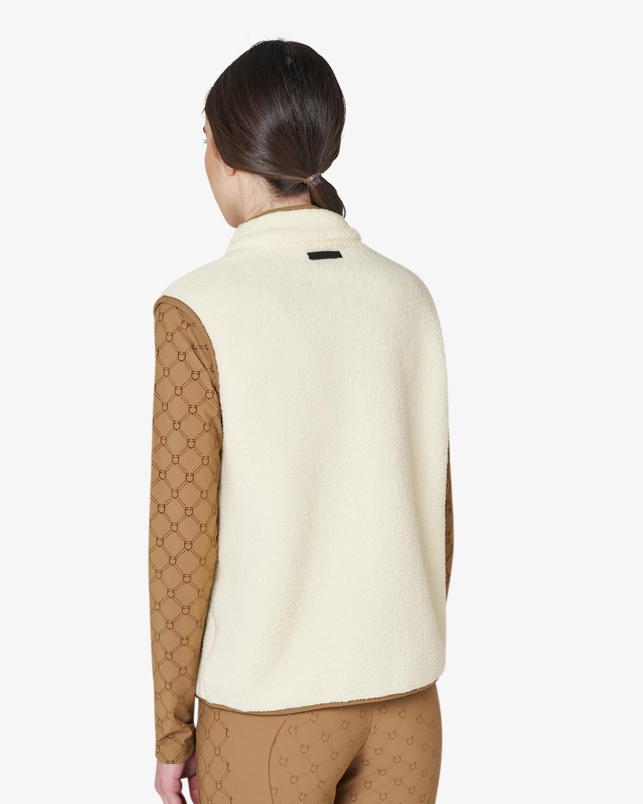 Smanicato donna in pile teddy con tasca frontale