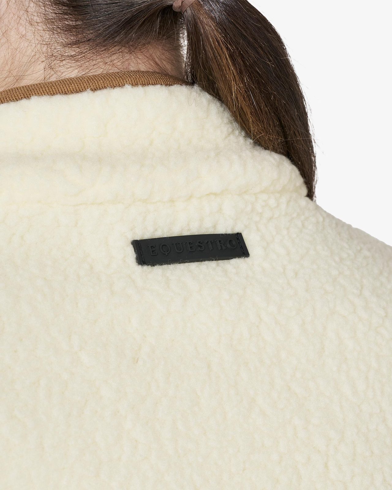 Smanicato donna in pile teddy con tasca frontale