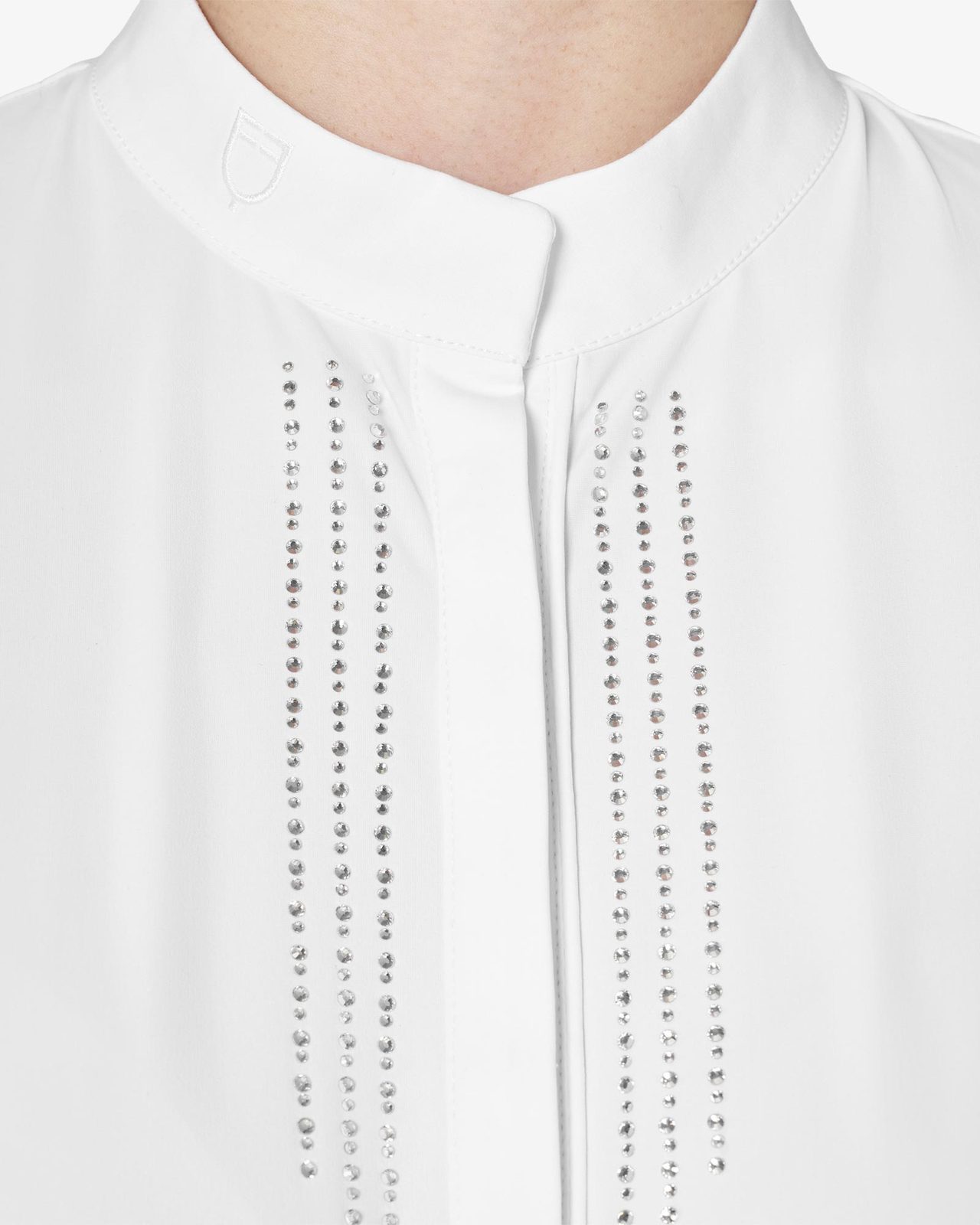 Polo da concorso da donna a camicia con strass