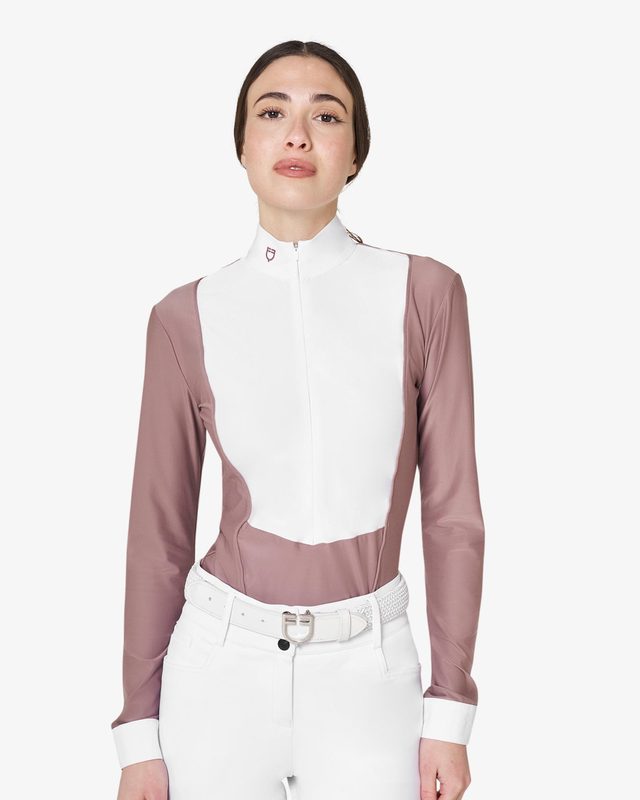 Women's competition polo shirt in winter technical fabric