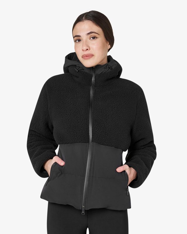 Women's down jacket with teddy inserts