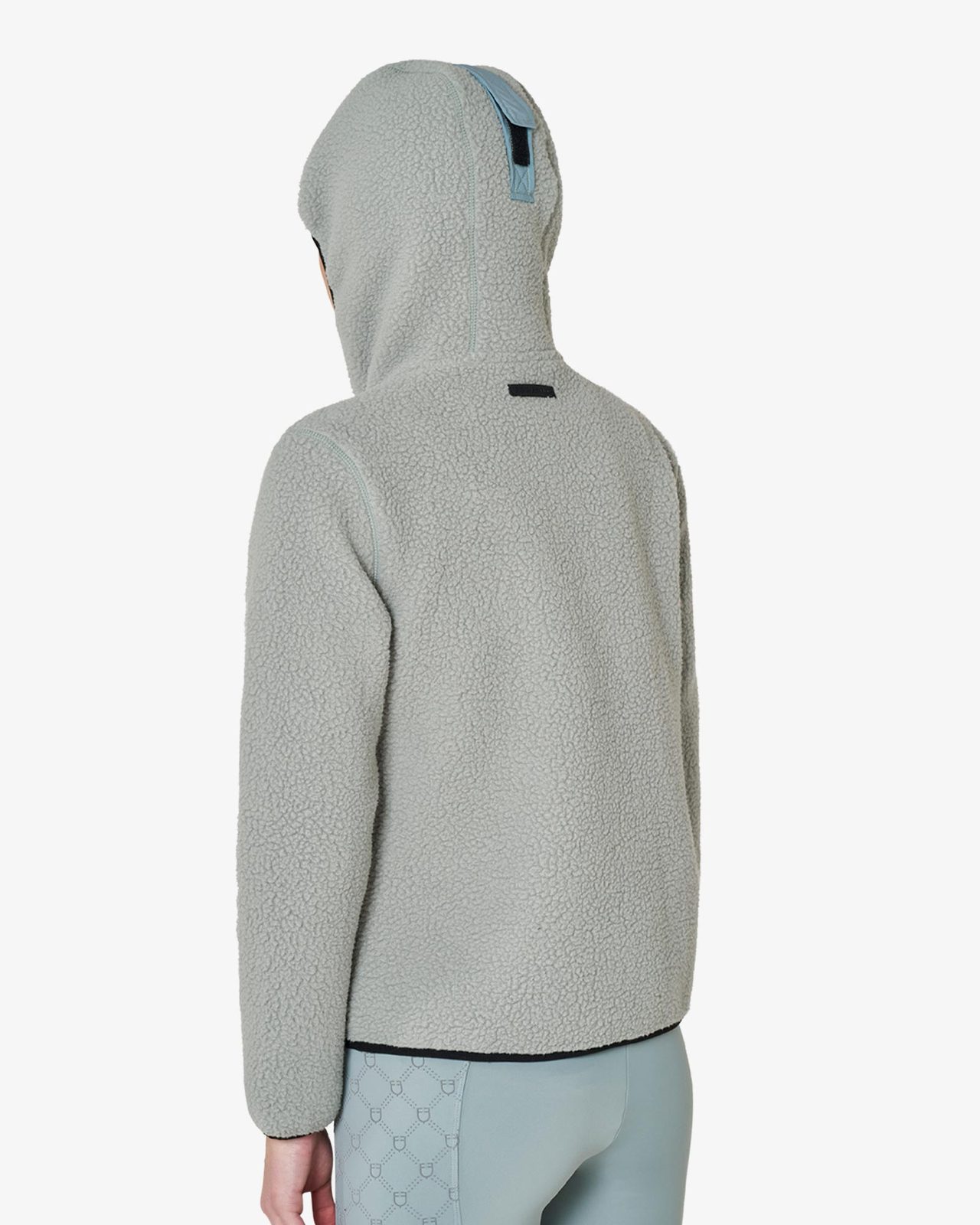 Felpa donna in pile teddy con cappuccio e zip