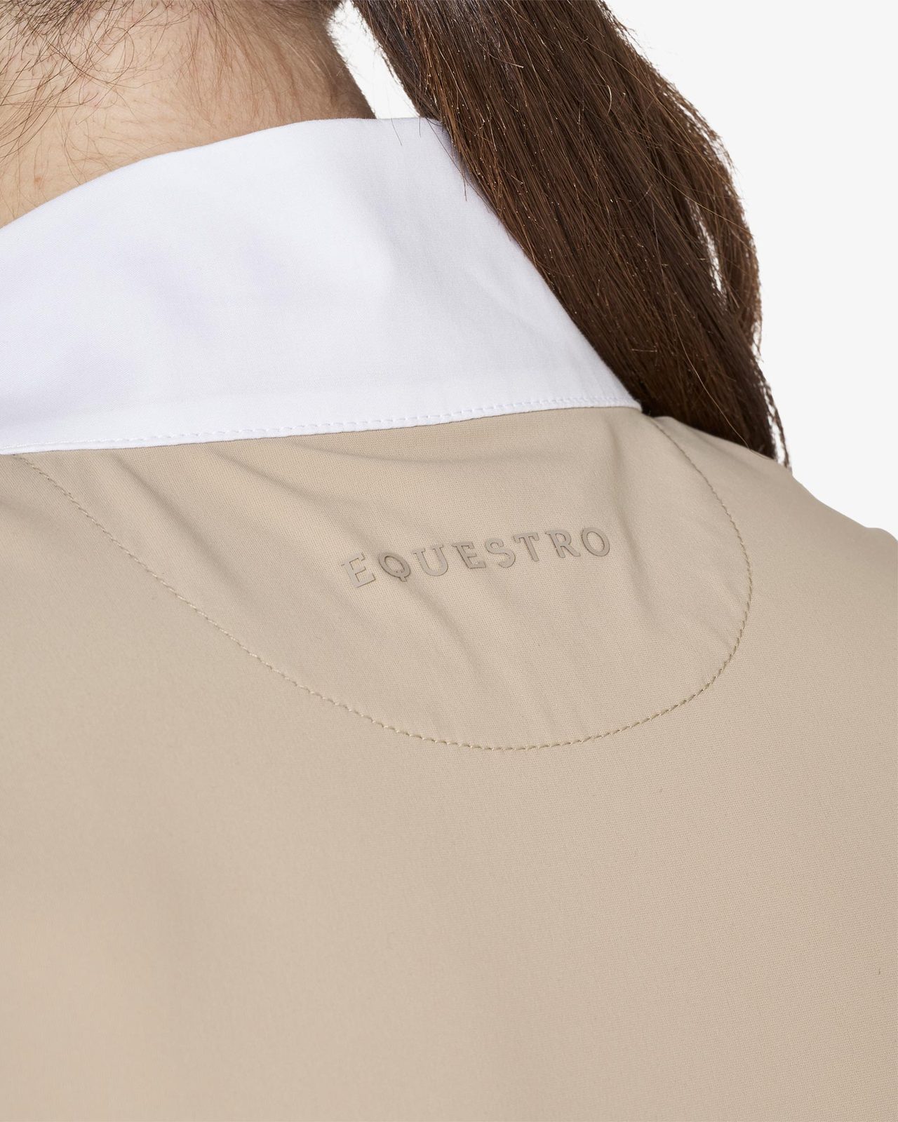 Women's short-sleeved competition polo shirt with mesh inserts