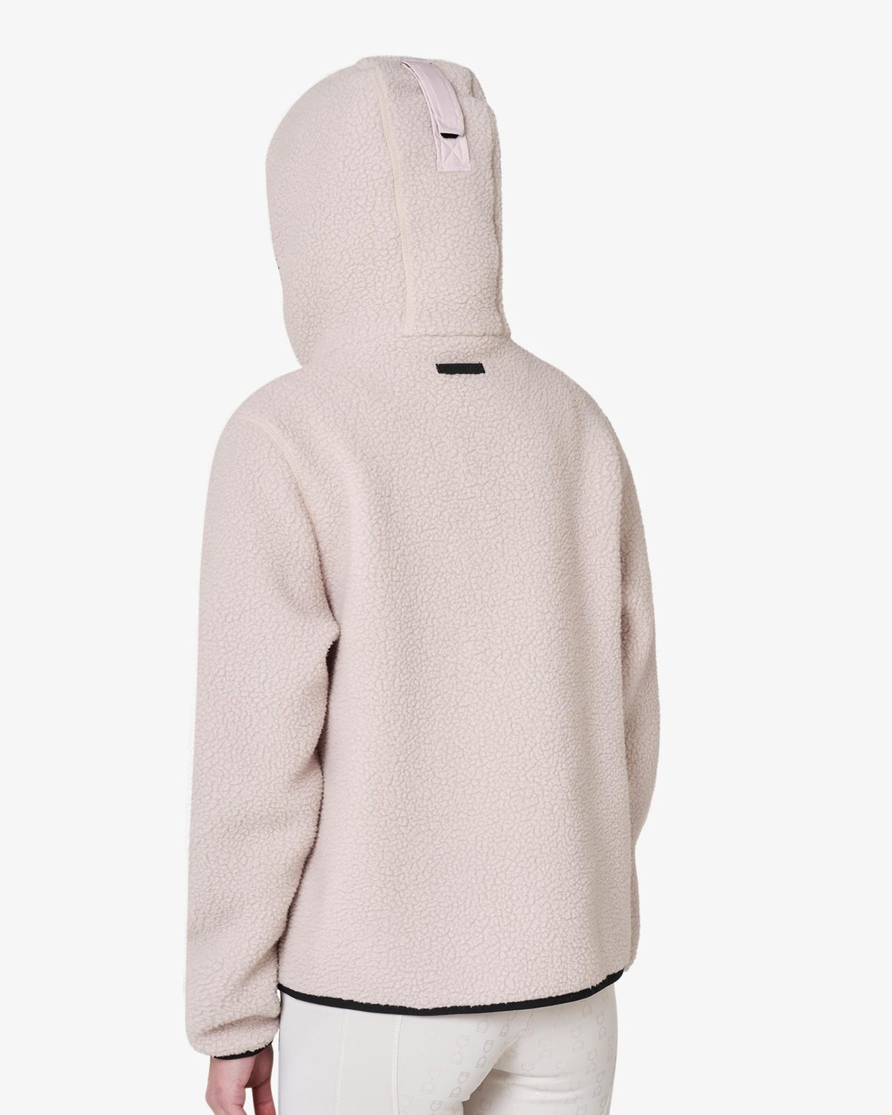 Felpa donna in pile teddy con cappuccio e zip