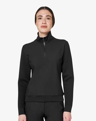 Women's technical high collar sweatshirt with 3/4 zip