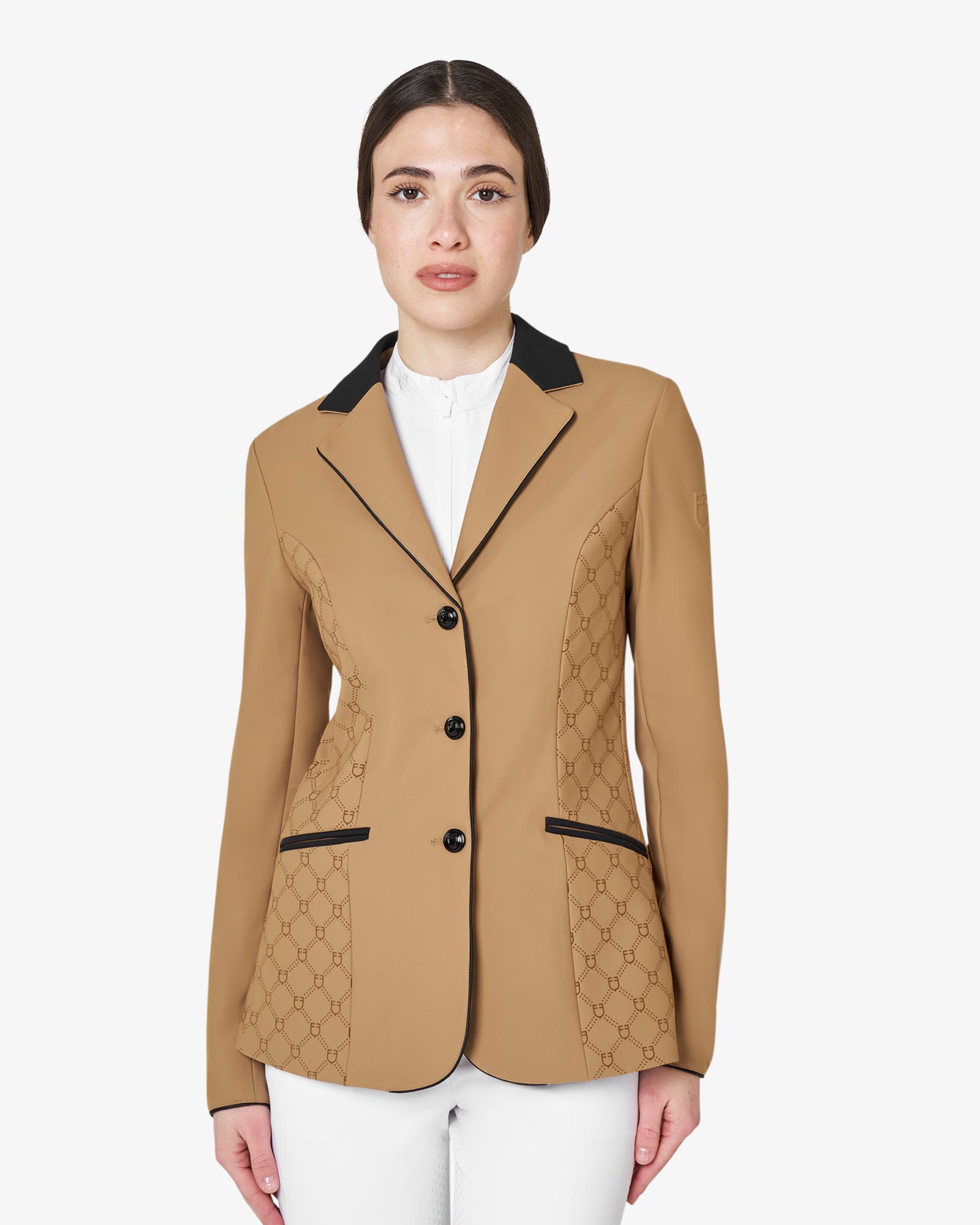 Women's monogram competition jacket in velvet-effect fabric