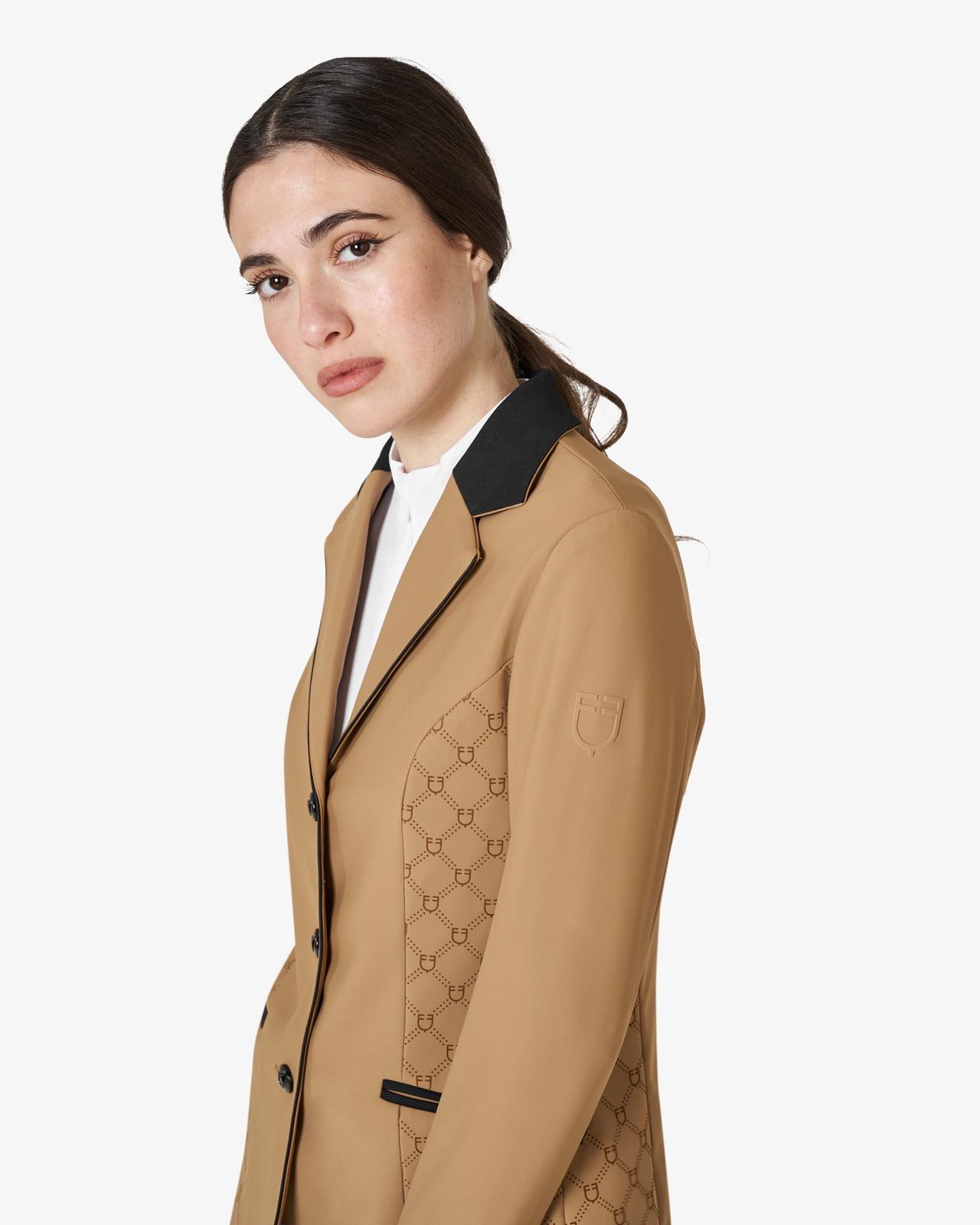 Women's monogram competition jacket in velvet-effect fabric