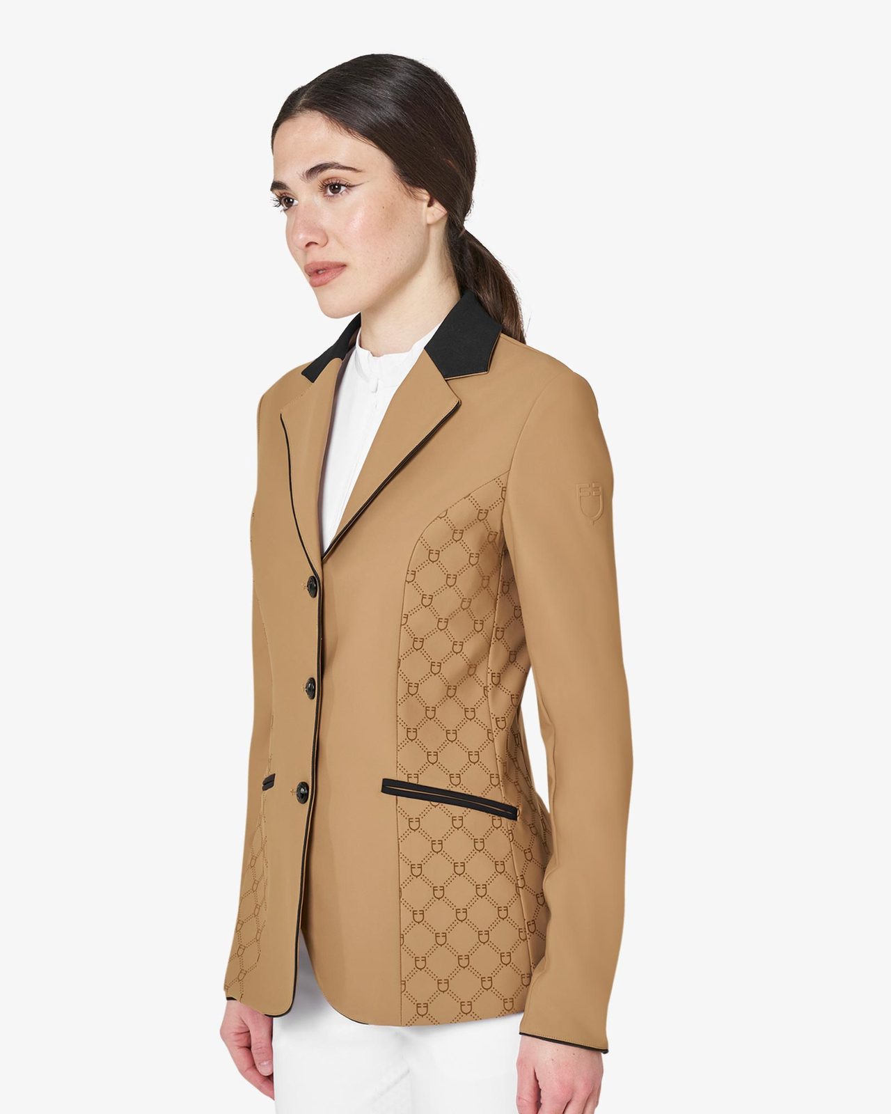 Women's monogram competition jacket in velvet-effect fabric