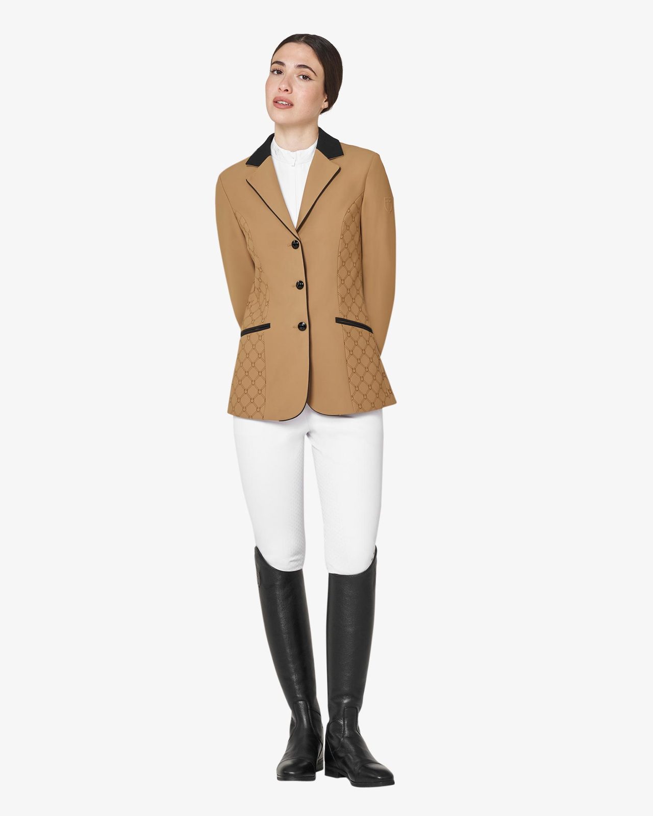 Women's monogram competition jacket in velvet-effect fabric
