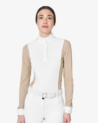 Women’s perforated long-sleeved competition polo shirt