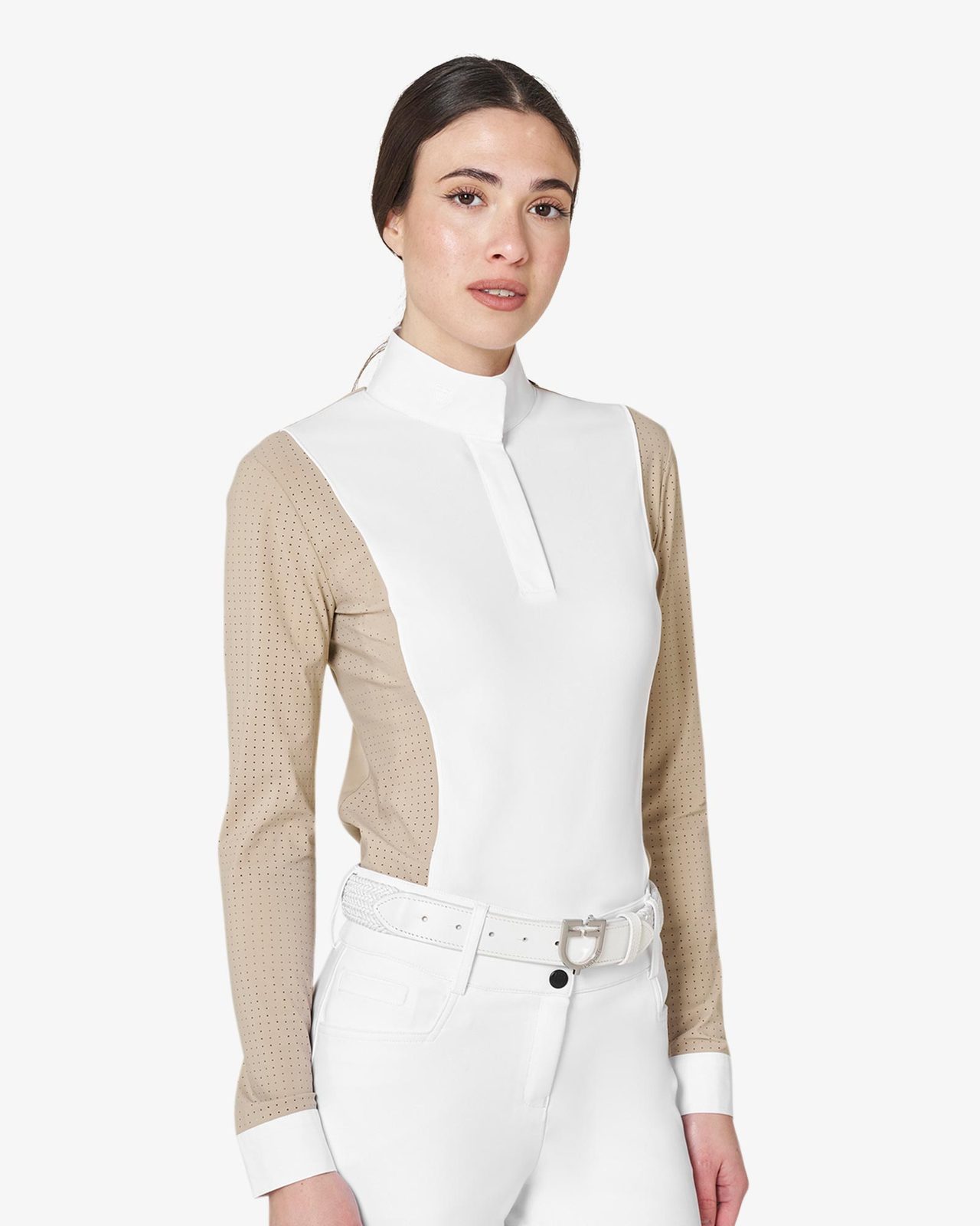Women’s perforated long-sleeved competition polo shirt
