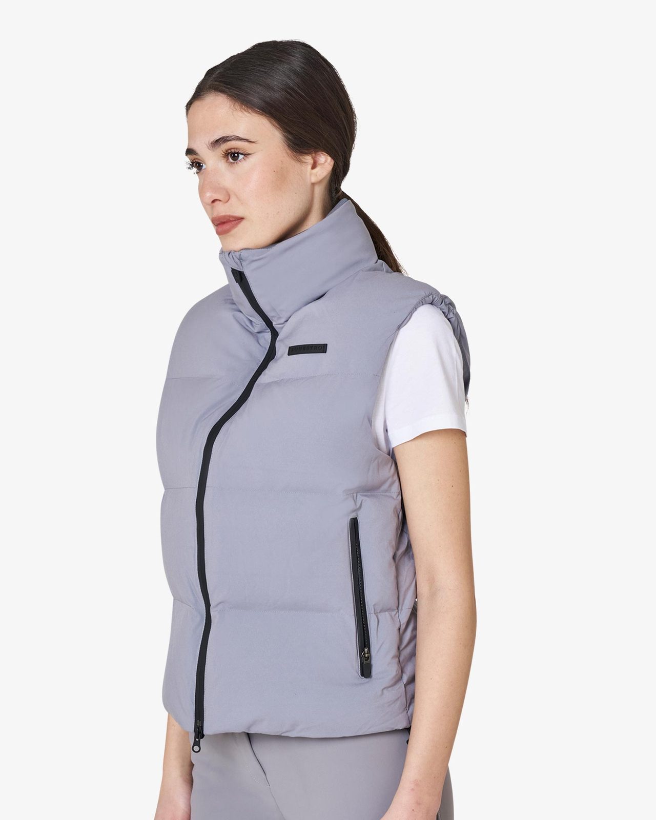 Women's padded high collar vest