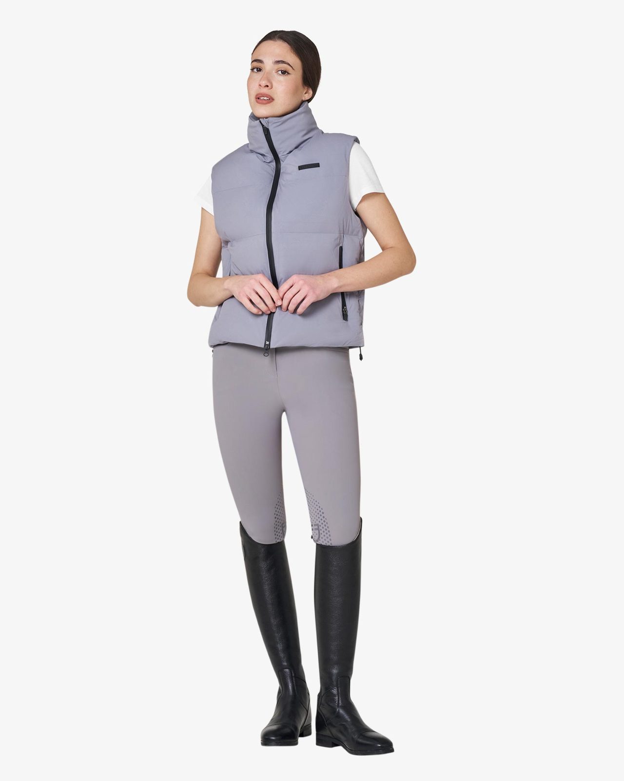 Women's padded high collar vest