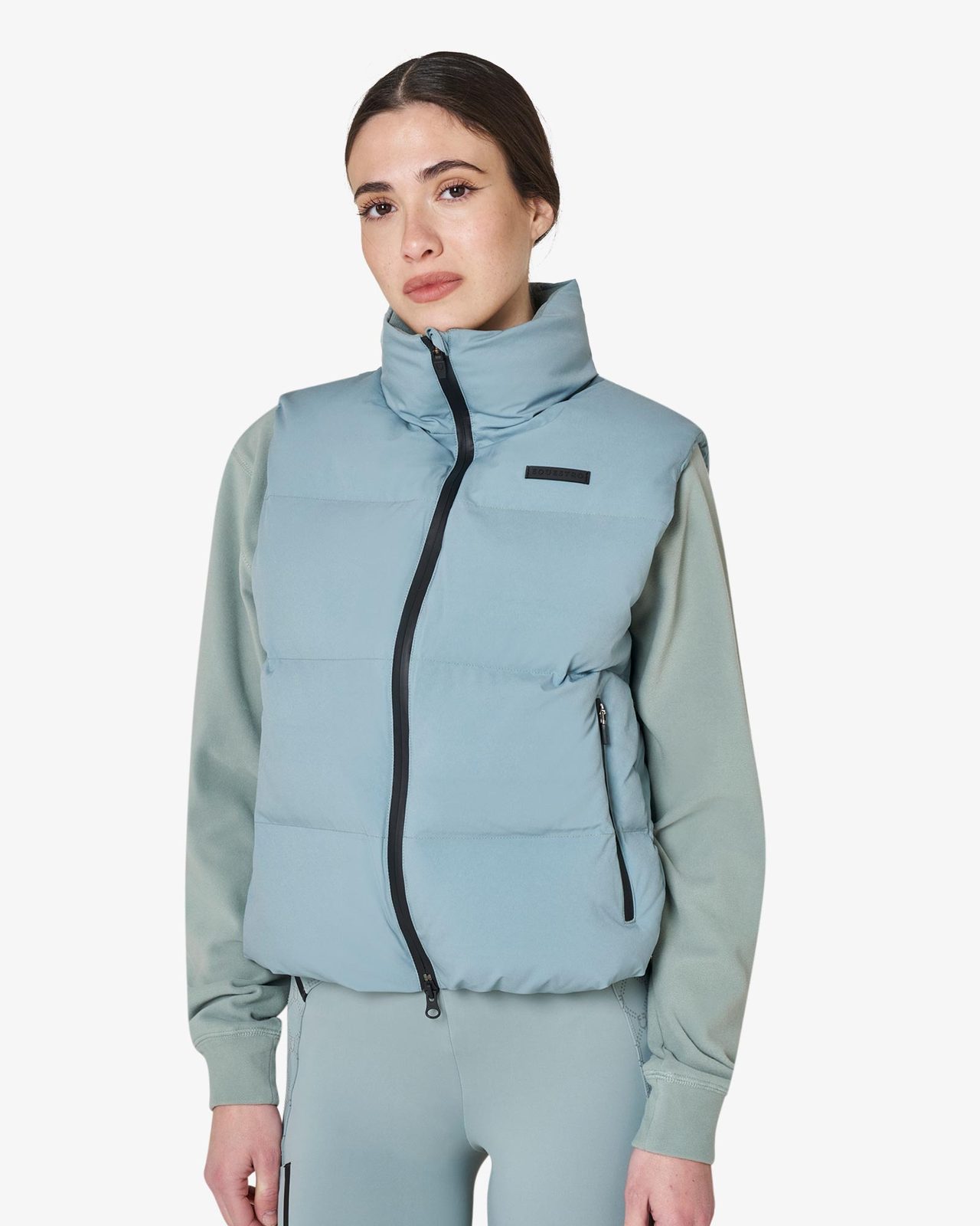 Women's padded high collar vest