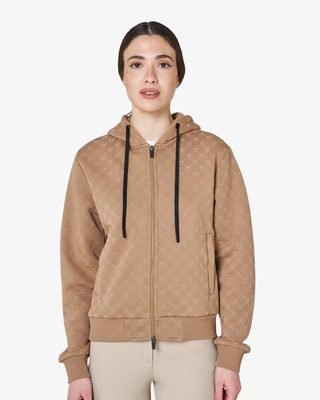 Felpa donna monogram con cappuccio