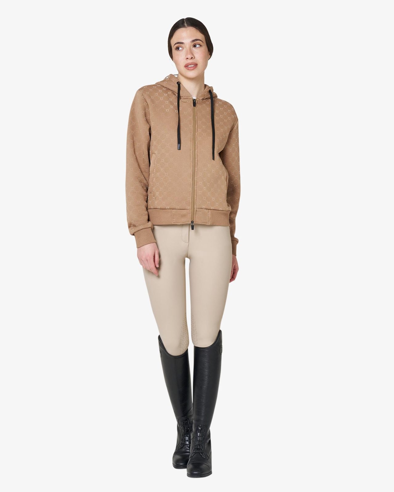 Felpa donna monogram con cappuccio