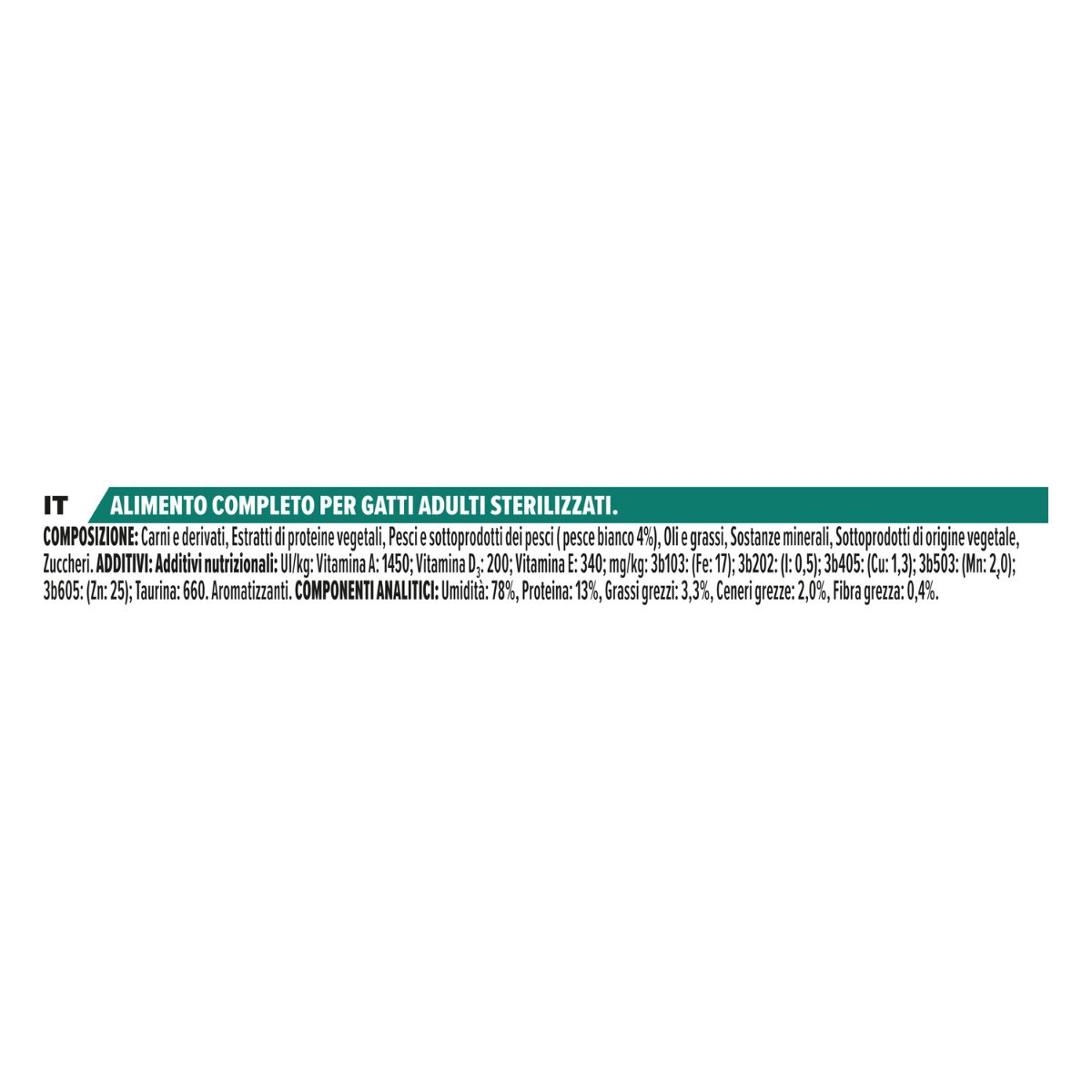 PURINA® PRO PLAN® Adult STERILISED MAINTENANCE MULTIPACK con pesce bianco in salsa