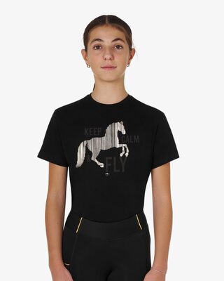 Girls' Keep Calm & Fly cotton T-shirt