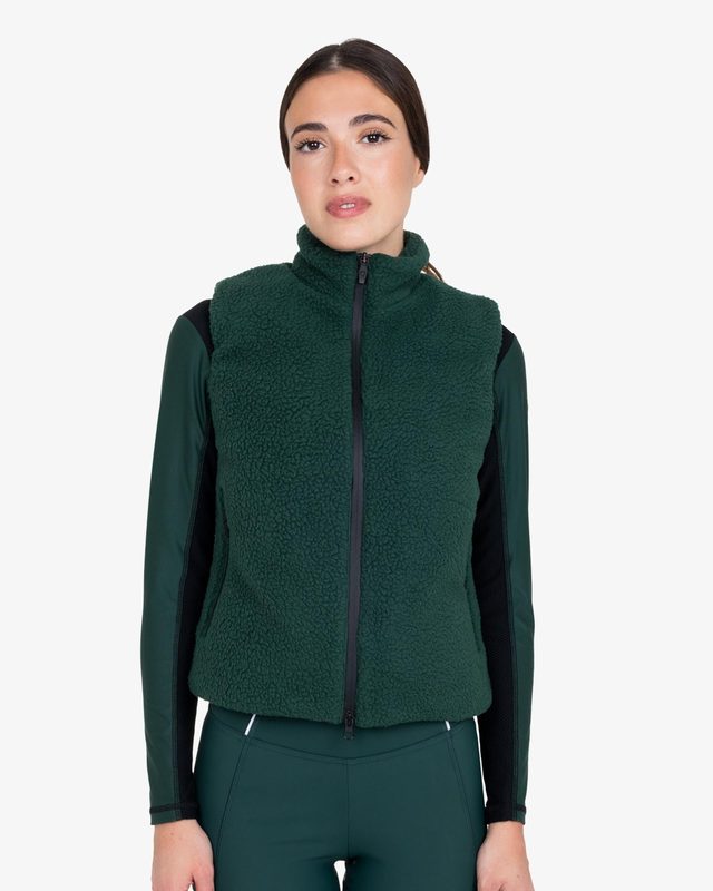 Women's vest with teddy fleece inserts