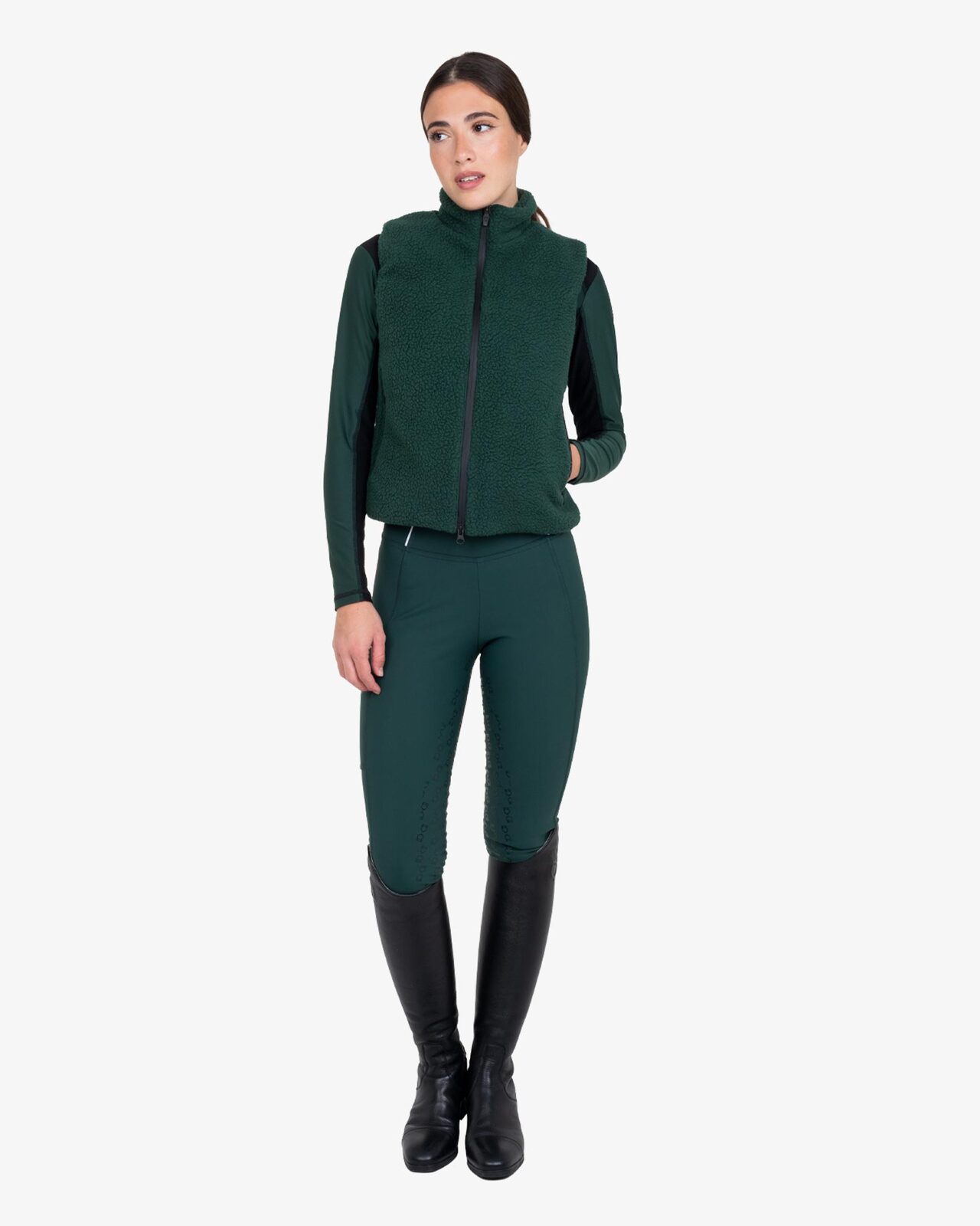 Women's vest with teddy fleece inserts