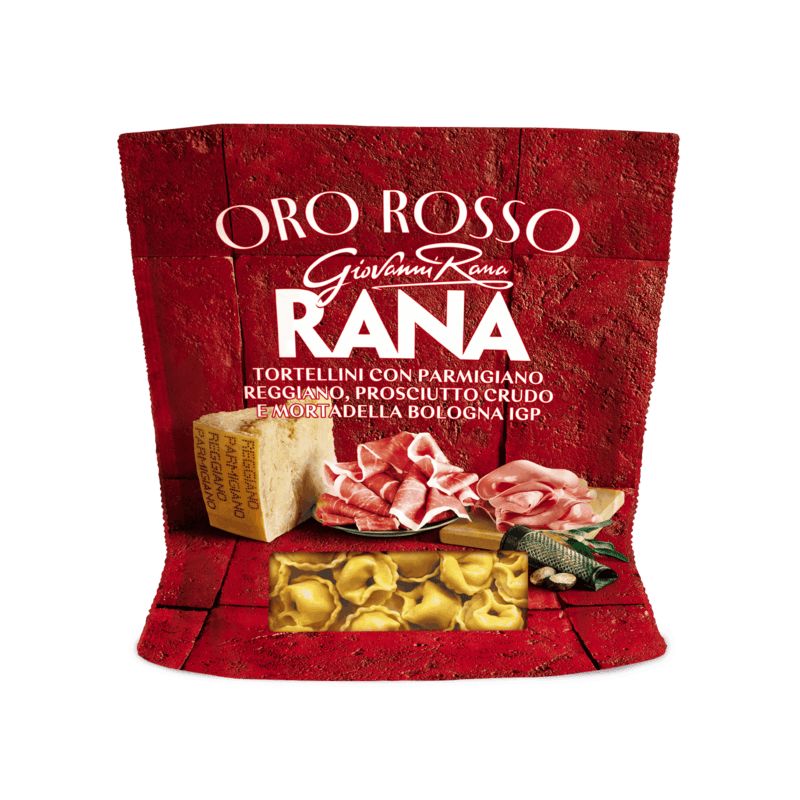 ORO ROSSO  Ravioli Parmigiano Reggiano DOP,  Mortadella Bologna IGP e Prosciutto Crudo - 250 g