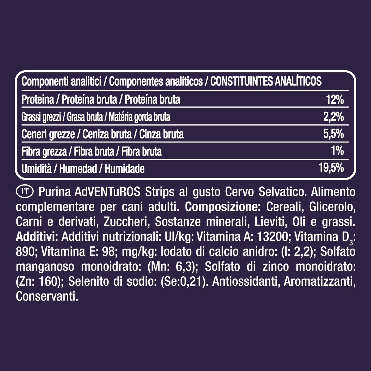 ADVENTUROS® Strips Snack Cane al gusto Cervo