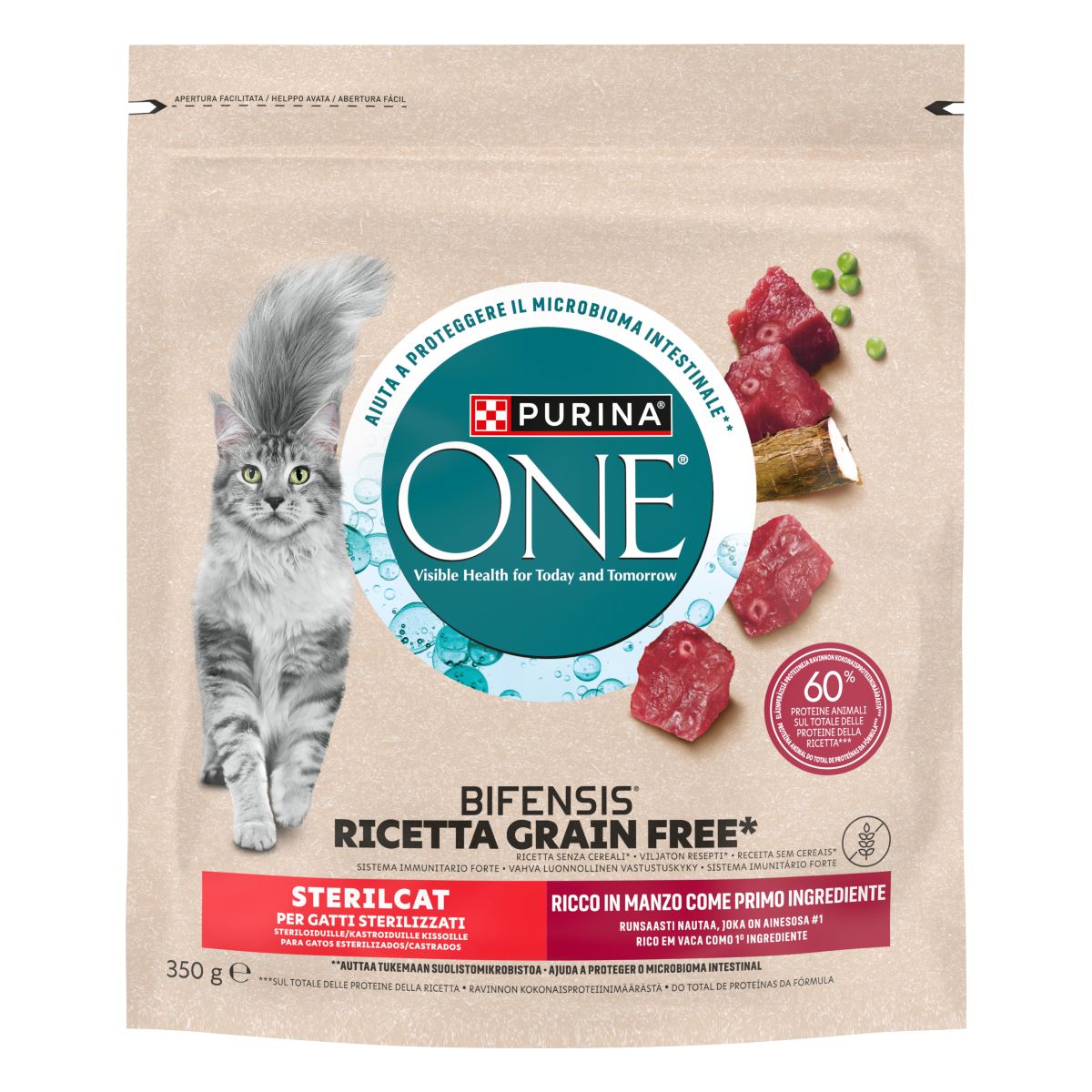 PURINA ONE® Bifensis Sterilcat, Secco Gatto Grain Free ricco in Manzo