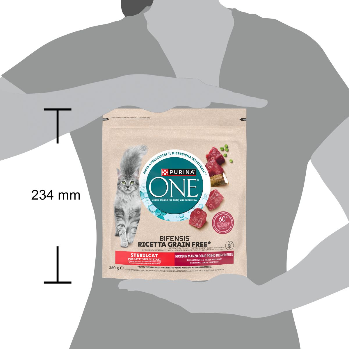 PURINA ONE® Bifensis Sterilcat, Secco Gatto Grain Free ricco in Manzo